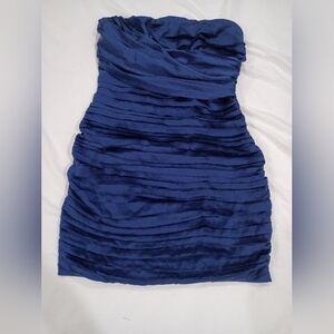 Elegant Blue Strapless Dress